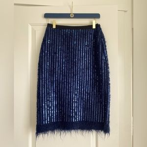 Tory Burch - Navy Sequin Skirt Sz. S